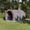 Image de vidaXL Tente de rangement pour vélos Gris et orange 256 x 222 x 182 cm