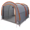 Image de vidaXL Tente avec Toit Gris et Orange 268 x 240 x 191 cm Polyester, Jardin et terrasse, abri Moderne pour vélos, Tente étanche, Compact et Durable
