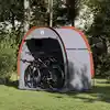 Image de vidaXL Tente de rangement pour vélos Gris et orange 210 x 90 x 174 cm