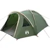 Image de vidaXL Tente de Camping avec Toit Vert 308 x 268 x 130 cm Polyester, Tente Moderne étanche, abri Familial Robuste, Montage Rapide, Espace Confortable pour Le Camping en Plein air