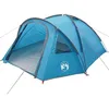 Image de vidaXL Tente de Camping avec Toit Bleu 308 x 268 x 130 cm Polyester, Tente Moderne étanche, abri Familial Robuste, Montage Rapide, Espace Confortable pour Le Camping en Plein air
