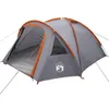 Image de vidaXL Tente de Camping Gris et Orange 308 x 268 x 130 cm Polyester, Tente Moderne étanche, abri Familial Robuste, Montage Rapide, Espace Confortable pour Le Camping en Plein air