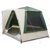 Image de vidaXL Tente de Camping Vert 420 x 420 x 227 cm Polyester, Jardin et terrasse, équipement Moderne, Tente étanche, Grande Famille, abri d'été, matériel de Voyage