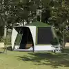 Image de vidaXL Tente de camping Cabane Vert 420 x 420 x 227 cm Polyester