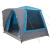 Image de vidaXL Tente de Camping Bleu 420 x 420 x 227 cm Polyester, Jardin et terrasse, équipement Moderne, Tente étanche, Grande Famille, abri d'été, matériel de Voyage