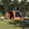 Image de vidaXL Tente de camping Gris et orange 420 x 420 x 227 cm Polyester