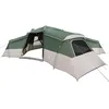 Image de vidaXL Tente familiale avec Toit Vert 833 x 585 x 216 cm Taffetas, Tente Moderne pour extérieur, matériaux imperméables, abri spacieux pour la Famille, Facile à Monter pour des Aventures