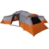 Image de vidaXL Tente familiale Gris et Orange 833 x 585 x 216 cm Taffetas, Tente Moderne pour extérieur, matériaux imperméables, abri spacieux pour la Famille, Facile à Monter pour des Aventures