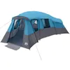Image de vidaXL Tente familiale avec Toit Bleu 762 x 655 x 218 cm Taffetas, Jardin et terrasse, Tente familiale Moderne, imperméable et spacieuse, abri extérieur pour Vos Aventures