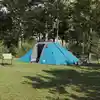 Image de vidaXL Tente Tunnel avec toit Bleu 510 x 240 x 156 cm taffetas