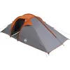 Image de vidaXL Tente Tunnel Gris et Orange 510 x 240 x 156 cm Taffetas, Tente de Camping Moderne, étanche, Grande Famille, abri Facile à Monter, Portable pour Jardin et terrasse