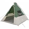Image de vidaXL Tente Tipi avec Toit Vert 383 x 338 x 217 cm Taffetas, Tente de Camping, Design Moderne, matériaux imperméables, abri Durable, Familial, Montage Facile