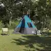 Image de vidaXL Tente Tipi avec toit Bleu 383 x 338 x 217 cm taffetas