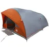 Image de vidaXL Tente Tunnel Gris et Orange 500 x 348 x 200 cm Taffetas, Tente Aventure, Design Moderne et résistant, imperméable pour Camping, randonnée, Exploration familiale, éco-Tente