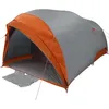 Image de vidaXL Tente Tunnel Gris et Orange 410 x 285 x 198 cm Taffetas, Tente Aventure, Design Moderne et résistant, imperméable pour Camping, randonnée, Exploration familiale, éco-Tente