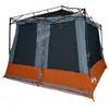 Image de vidaXL Tente intérieure Gris et Orange 291 x 291 x 240 cm Taffetas, Tente Moderne pour Jardin et terrasse, spacieuse, Double Porte, intérieur en Tulle, accès Facile
