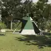 Image de vidaXL Tente de camping avec toit Vert 482 x 360 x 227 cm taffetas