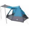 Image de vidaXL Tente de Camping avec Toit Bleu 482 x 360 x 227 cm Taffetas, Jardin et Terrasse, Tente Moderne Imperméable, Camping Pratique, Grand Abri Familial, Portable et Résistant aux Intempéries