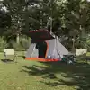 Image de vidaXL Tente de camping Gris et orange 223 x 163 x 130 cm taffetas