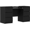Image de vidaXL Bureau Chêne noir 140 x 50 x 76 cm Bois d'ingénierie, Bureau d'étude, meuble moderne, écriture en bois, compact, élégant pour la maison, durable et pratique