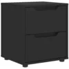 Image de vidaXL Table de Chevet VISNES Noir 45x40x50 cm Bois d'ingénierie, Meuble de Chevet, Table d'appoint, Armoire de lit, Armoire de Chevet, Table de Nuit