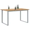 Image de vidaXL Table de Jardin Gris 140 x 80 x 75 cm Bois d'Acacia Massif, Table de Jardin Moderne, en Acacia Robuste, Cadre en Acier, Parfaite pour Les Grandes réunions, résistante aux intempéries