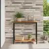 Image de vidaXL Table de jardin avec stockage Naturel et Noir 80 x 35 x 75 cm