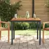 Image de vidaXL Table de jardin Naturel et Noir 90 x 90 x 75 cm