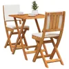 Image de vidaXL Ensemble bistrot 3 pcs Huile Naturelle Bois d'Acacia Massif, Mobilier Moderne de Jardin, Ensemble Compact de Table et chaises, idéal pour Repas en Plein air, détente assurée
