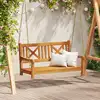 Image de vidaXL Banc Balançoire Marron 110 x 56 x 58.5 cm Bois d'Acacia Massif