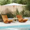 Image de vidaXL Transat 2 pcs Marron 154 x 60 x 74 cm Bois d'Acacia Massif