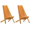 Image de vidaXL Chaise 2 pcs Marron 69 x 56 x 84 cm Bois d'Acacia Massif, Jardin et terrasse, Chaise rustique en acacia, Chaise longue pliante pour se détendre en extérieur, Assise durable pour patio et jardin