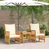 Image de vidaXL Ensemble de canapé de jardin avec coussin 3 pcs Huile Naturelle