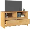 Image de vidaXL Meuble TV Drammen Chêne 99 x 43 x 55 cm Bois de pin Massif, Rangement Salon, Meuble TV rectangulaire, Centre de Divertissement Moderne, Meuble Fonctionnel, unité média Minimaliste