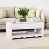 Image de vidaXL Table basse Drammen Blanc 99 x 55 x 45 cm Bois de pin massif