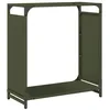 Image de vidaXL Portant de bois chauffage vert olive 60x28x65 cm, support à bûches de cheminée, support à bûches, support à bûches