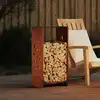 Image de vidaXL Étagère à bois 40x30x80 cm acier résistant aux intempéries