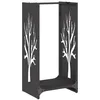 Image de vidaXL Portant de Bois Chauffage Noir 40x30x80 cm, Support à bûches de cheminée, Support à bûches, Support à bûches, Stockage de bûches d'intérieur