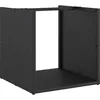 Image de vidaXL Portant de Bois Chauffage Noir 40x40x40 cm, Support à bûches de cheminée, Support à bûches, Support à bûches, Stockage de bûches d'intérieur