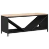 Image de vidaXL Étagère à Bois de Chauffage avec Plateau en Bois Noir, Support à bûches de cheminée, Support à bûches, Support à bûches