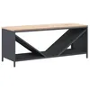Image de vidaXL Étagère à Bois de Chauffage avec Plateau en Bois Anthracite, Support à bûches de cheminée, Support à bûches, Support à bûches