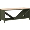Image de Étagère à bois de chauffage avec plateau en bois vert olive