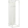 Image de vidaXL Portant de Bois Chauffage Blanc 25x25x80 cm, Support à bûches de cheminée, Support à bûches, Support à bûches, Stockage de bûches d'intérieur