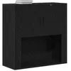 Image de vidaXL Meuble Mural Chêne Noir 80 x 33 x 80 cm Bois d'ingénierie, Cabinet de Rangement en Bois Durable, Meuble Rustique rectangulaire, Solutions Multi-Fonction pour Organiser Votre Salon