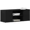 Image de vidaXL Meuble TV Chêne Noir 100 x 35 x 40 cm Bois d'ingénierie, Meuble Bas Moderne, Rangement Pratique, Console pour médias, Solution Polyvalente pour Votre Salon
