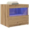 Image de vidaXL Cabinet de Chevet avec tiroir Chêne Artisanal 50 x 40 x 45 cm, Chambre Tendance, Table de Chevet Rustique, Rangement Compact, Meuble Pratique pour Votre déco