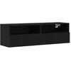 Image de vidaXL Meuble TV Mural Chêne Noir 100 x 30 x 30 cm Bois d'ingénierie, Meuble de Rangement Mural rectangulaire Moderne, Support TV Flottant Chic pour Salon, Meuble média Durable