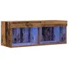 Image de vidaXL Ensemble Meuble TV Montage Mural Bois Ancien 80 x 30 x 30 cm, Centre de Divertissement Moderne, Meuble Mural élégant, Console Pratique, Solution de Rangement, éclairage LED