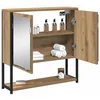 Image de vidaXL Armoire Miroir avec étagère Chêne Artisanal 60 x 16 x 60 cm, Rangement de Salle de Bain, Meuble Mural Chic, Miroir rectangulaire, Bois Fonctionnel, idées Gain de Place