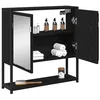 Image de vidaXL Armoire de Toilette avec Miroir Chêne Noir 60 x 16 x 60 cm, Armoire de Rangement rectangulaire, Rustique, Miroir Mural, Meubles Gain de Place, Essentiels pour la Salle de Bains.